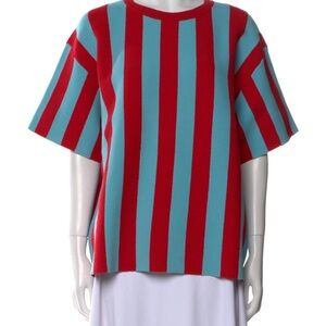 Vintage Diane Von Furstenberg Red and Blue Striped Top